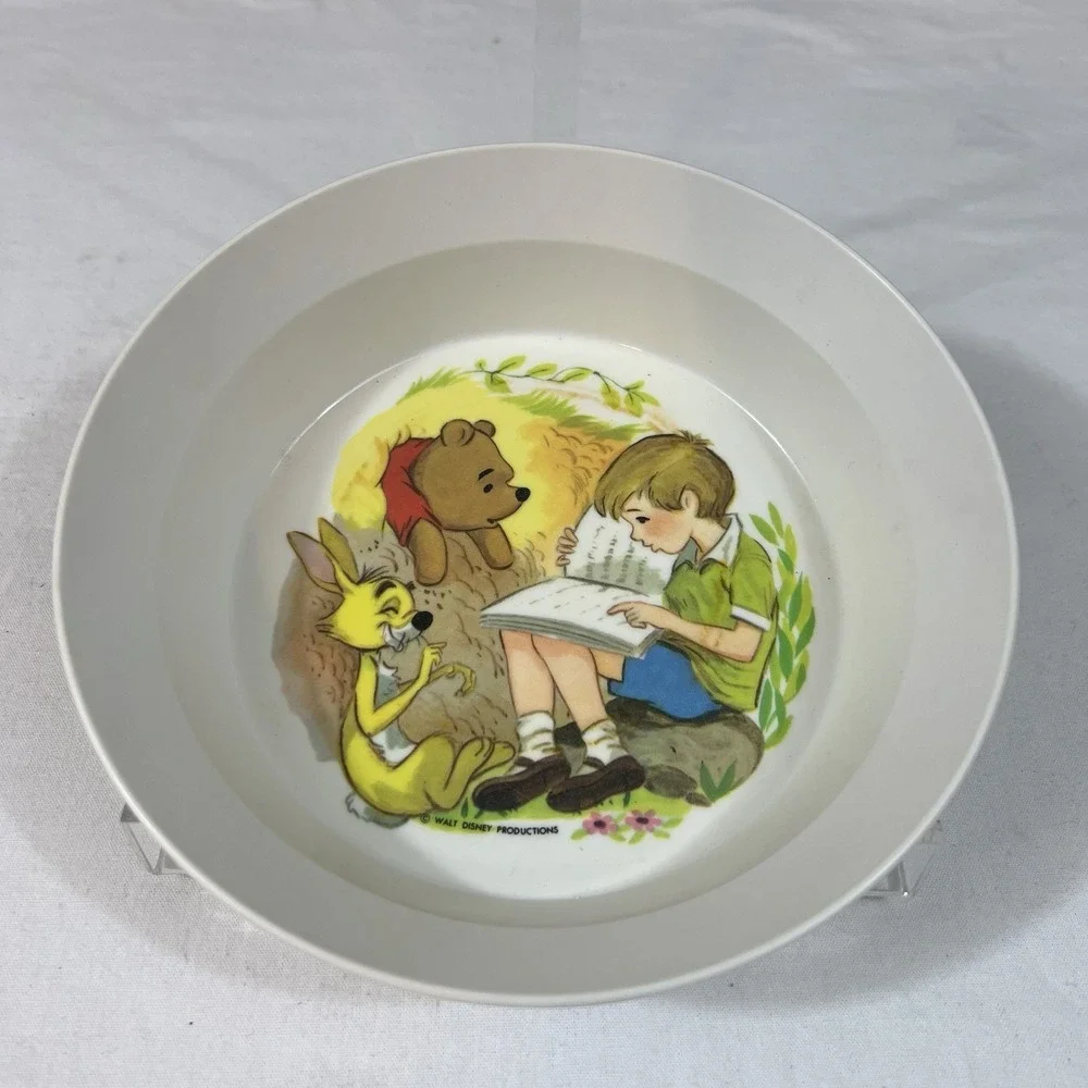 Vtg Disney Winnie the Pooh Childs Bowl Melamine Plastic